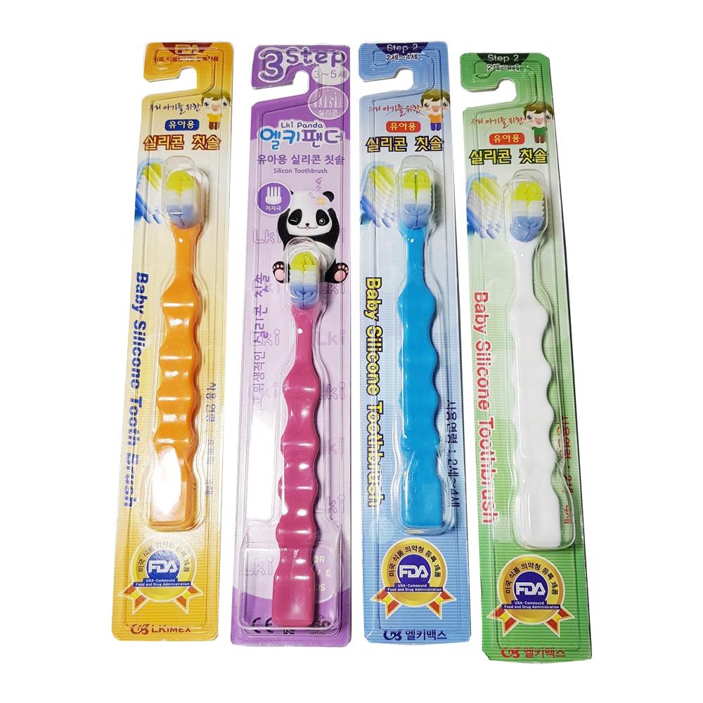 Lki panda Silicone Toothbrush for Toddler 4 pcs