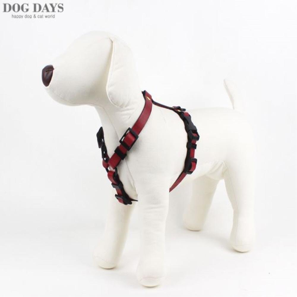 Retro leather black harness(Red)