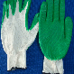full image Green latex coated glove