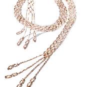 Silver embroidery crafted Scarf Necklaces : K330