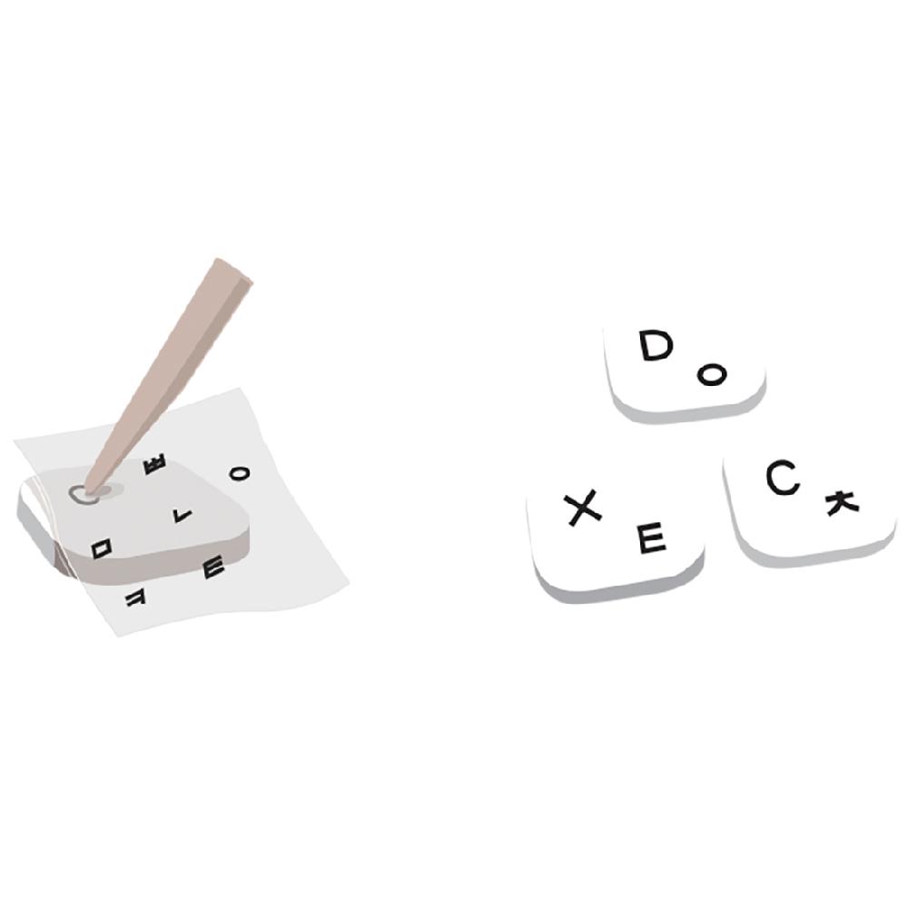 Korean Hangul & English Keyboard Sticker Set (2 Sheet) + Rub it On