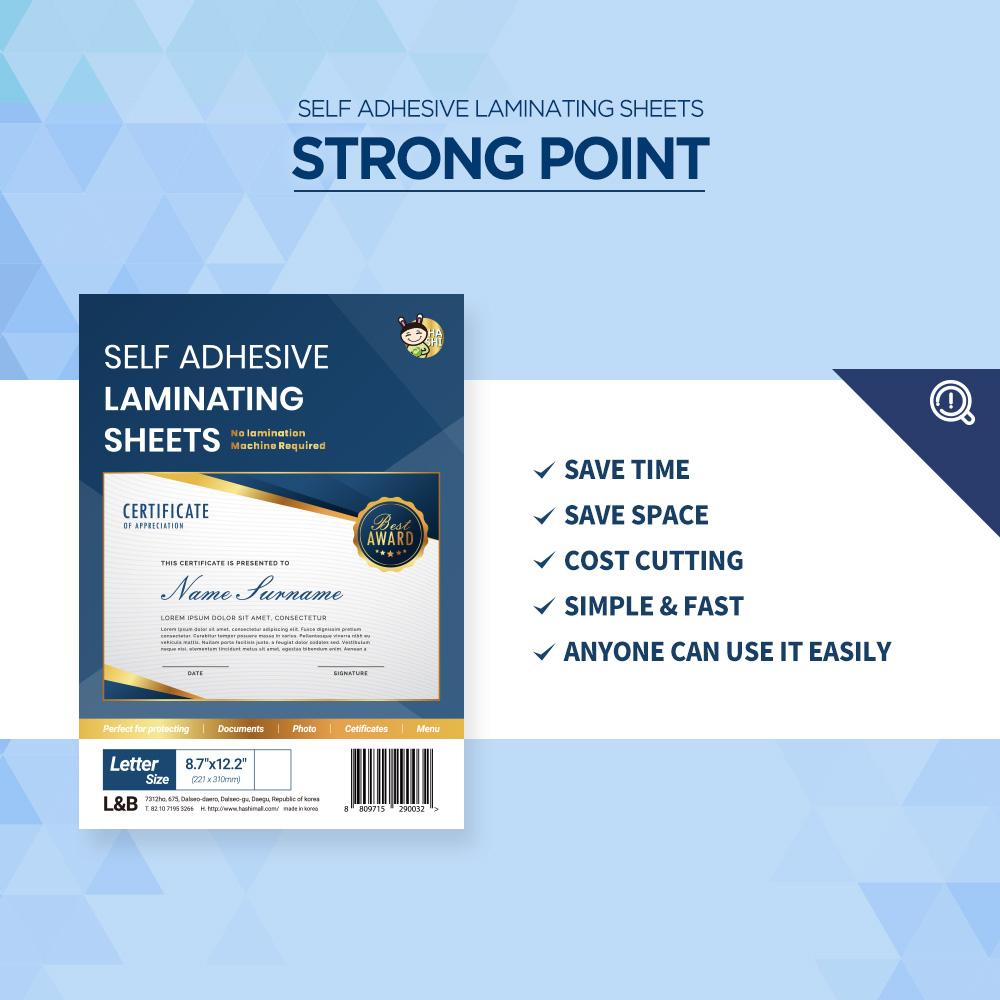 HASHI self laminating 20 sheets (8.5 x 11 Inch)