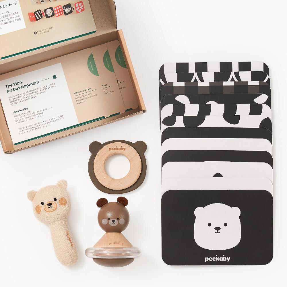 Peekaby The First Play Kit | Montessori-inspired Infant Toys | Wooden Toys | Birth Gift Set