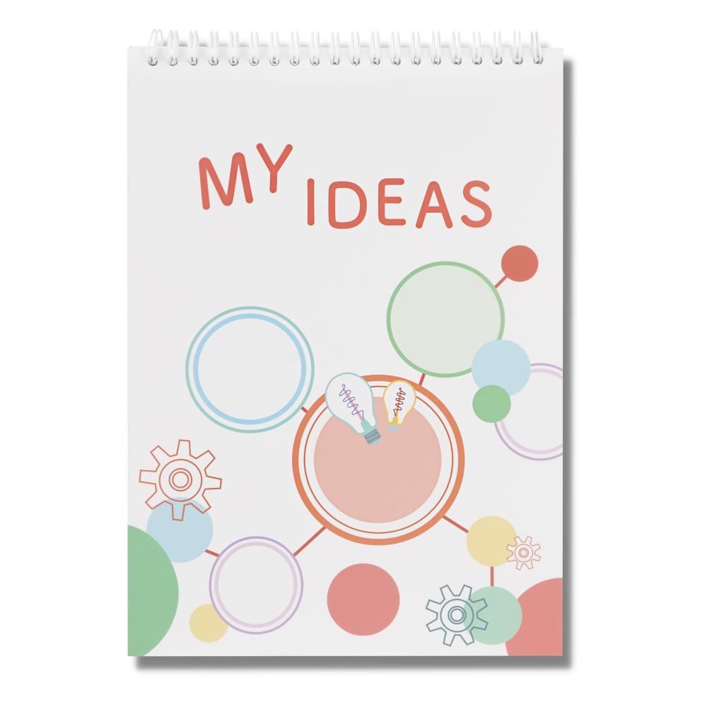 Plain Spiral Notebook no lines/Thick Blank Paper, Drawing Paper/ 40 Sheets (80 Pages), 7.17" x 10.12