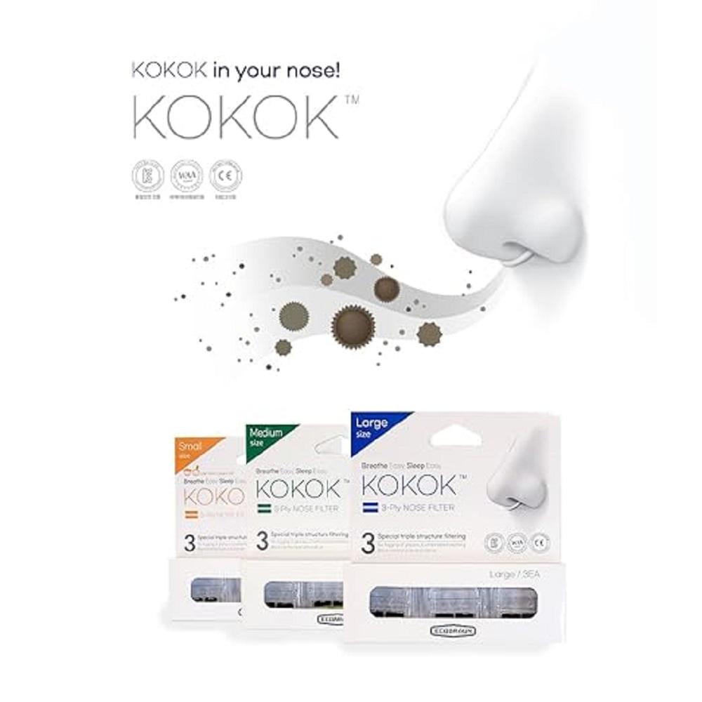 KOKOK 3-Ply Nose Filter Reusable Breathable Nasal Plugs Air Filteration for Dust, Pollution, Block C