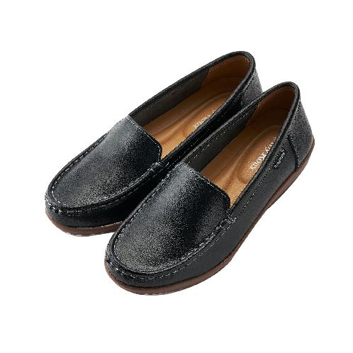 Cushioned Basic Daily Women Comfort Loafers / Black, 230