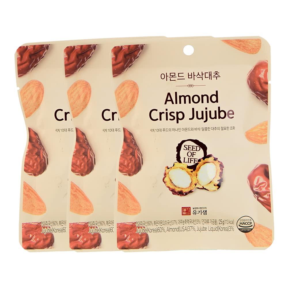 UKISAEM Almond Crisp Jujube Mixed Nuts Snack 25g * 3ea, Crispy Crunchy Happy Flavor Korea Nuts