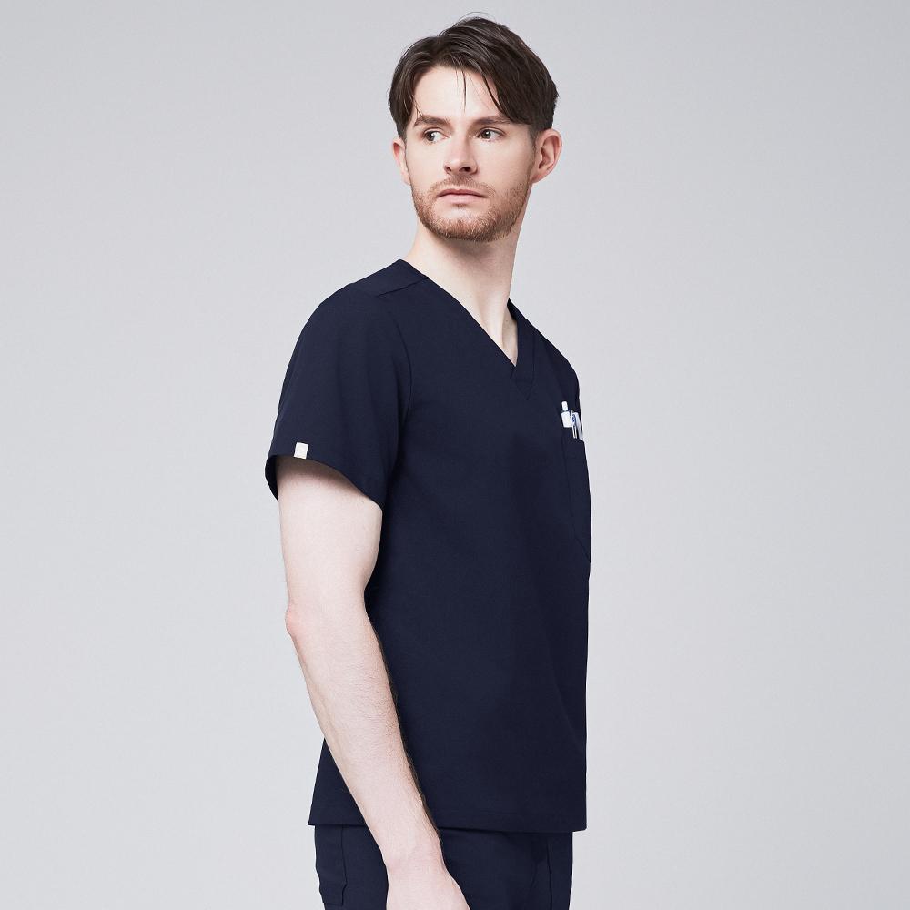 Men's-3-Pocket-Scrub-Top-Navy