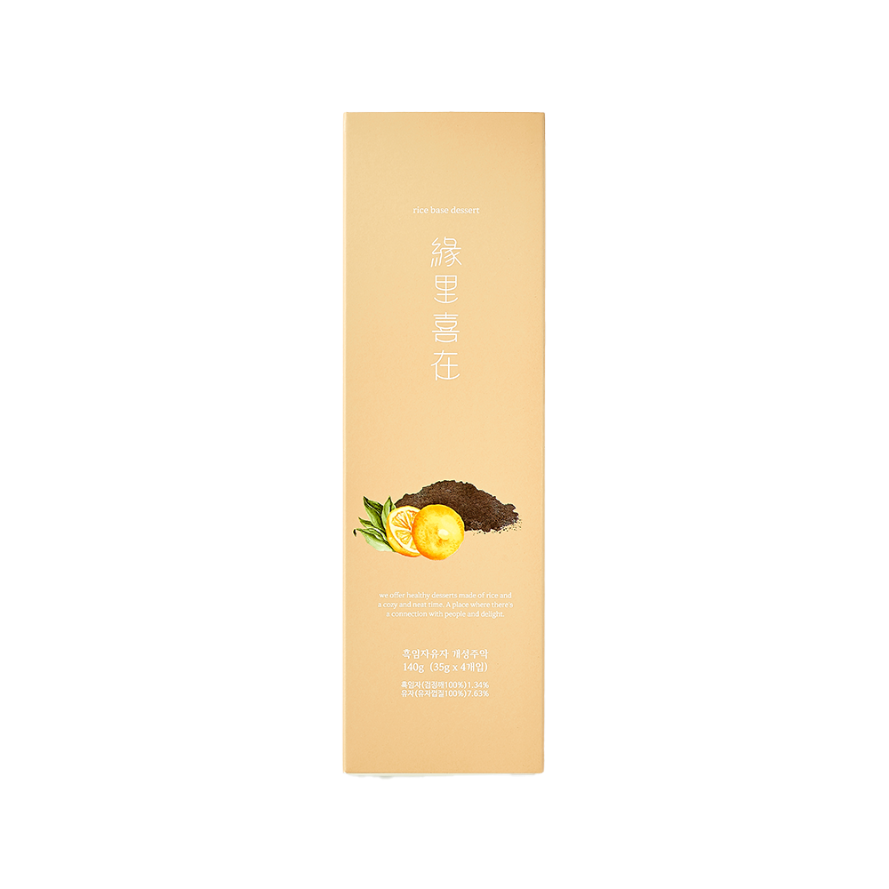 YEONLIHUIJAE Korea Traditional dessert Black Sesame & Yuzu Gaeseongjuak 4 Pieces